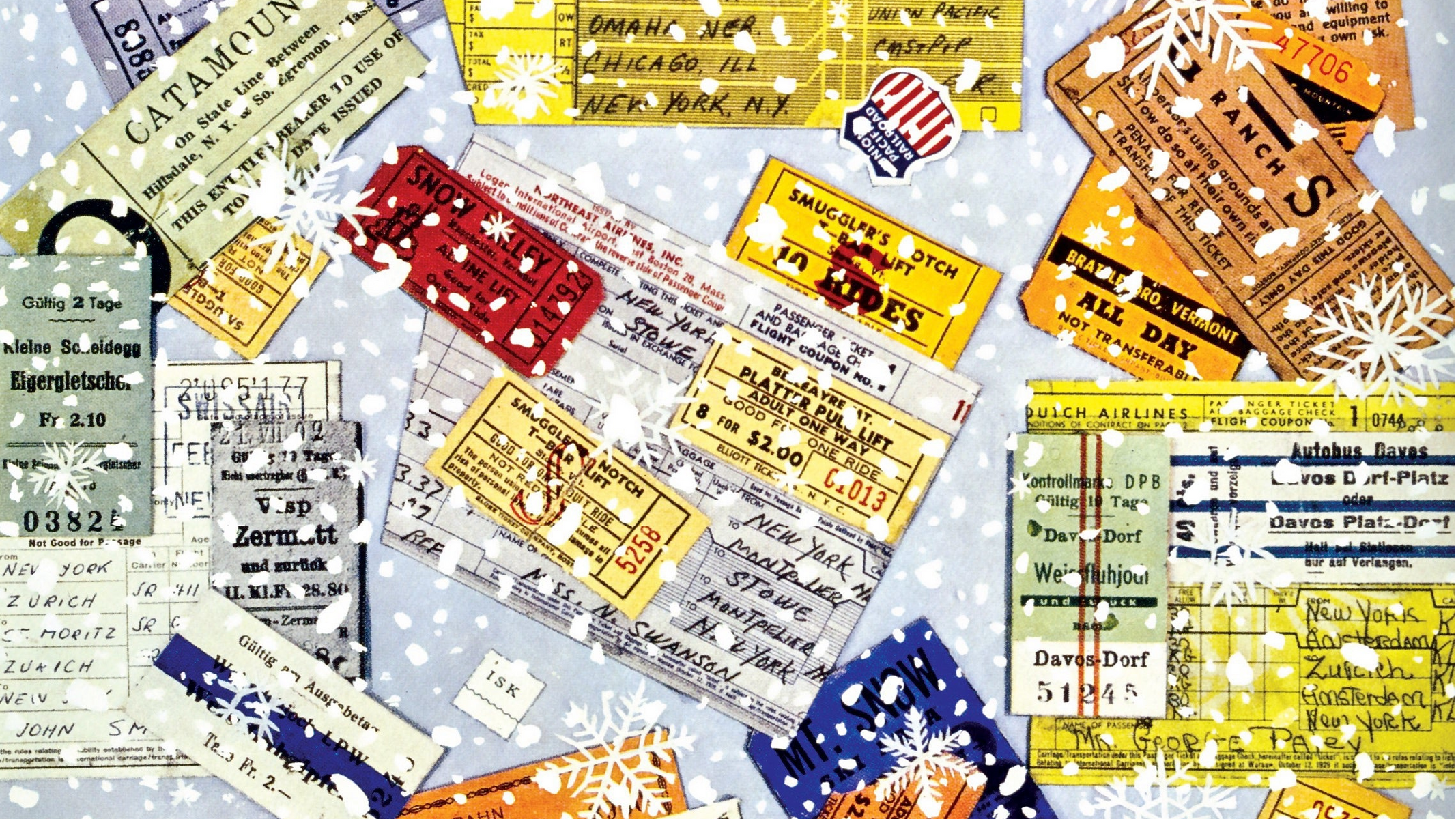 Cropped image of Lift Tickets New Yorker Magazine 750 Piece Jigsaw Puzzle